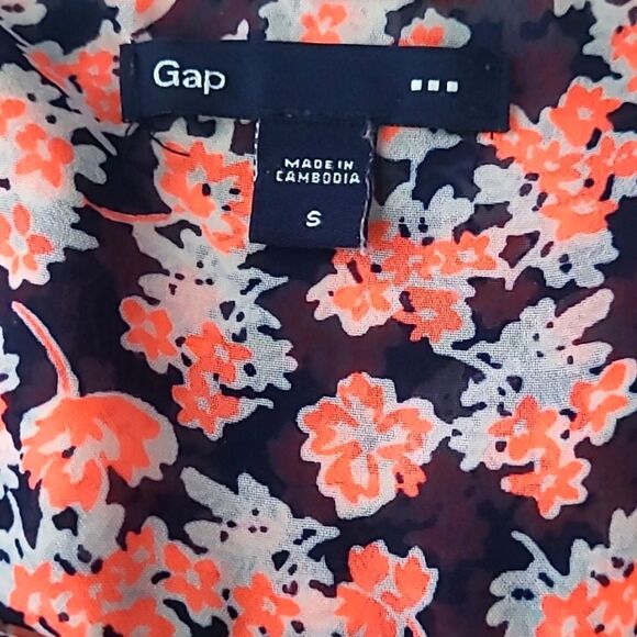 Gap Women's Small Cap Flutter Sleeve Floral Mutlicolor Romantic Girlhoodcore - Picture 7 of 16